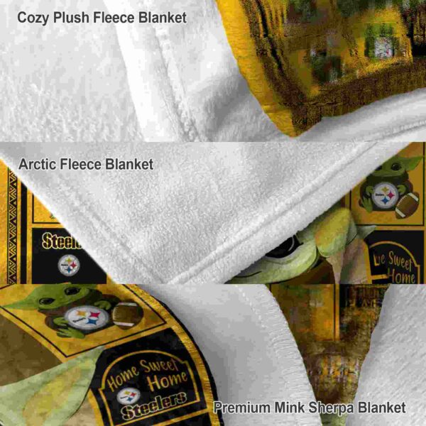 customized pittsburgh steelers baby yoda gold blanket premium grade