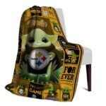 customized pittsburgh steelers baby yoda gold blanket top rated