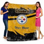 customized pittsburgh steelers grunge streaks gold blanket fashion forward