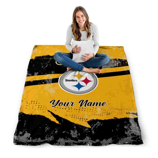 customized pittsburgh steelers grunge streaks gold blanket high quality