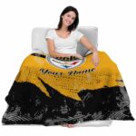 customized pittsburgh steelers grunge streaks gold blanket latest model