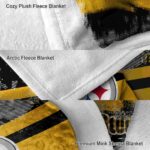 customized pittsburgh steelers grunge streaks gold blanket premium grade