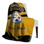 customized pittsburgh steelers grunge streaks gold blanket top rated