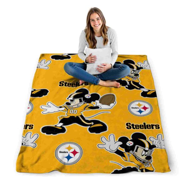 customized pittsburgh steelers mickey gold blanket high quality