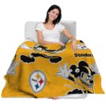 customized pittsburgh steelers mickey gold blanket latest model
