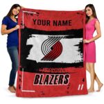 customized portland trail blazers paint strokes red white blanket best selling