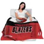 customized portland trail blazers paint strokes red white blanket best selling