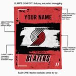 customized portland trail blazers paint strokes red white blanket best selling