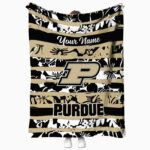 customized purdue boilermakers floral stripes gold white blanket best selling
