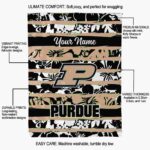 customized purdue boilermakers floral stripes gold white blanket best selling