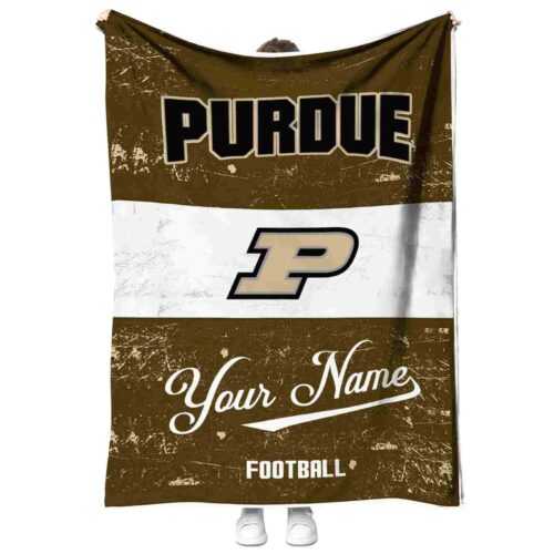 customized purdue boilermakers grunge texture gold white blanket best selling