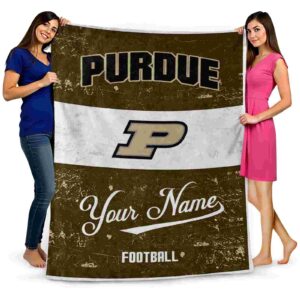 customized purdue boilermakers grunge texture gold white blanket fashion forward