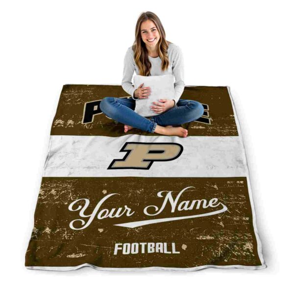 customized purdue boilermakers grunge texture gold white blanket high quality