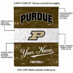 customized purdue boilermakers grunge texture gold white blanket new arrival