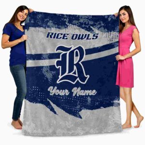 customized rice owls grunge streaks navy blue blanket fashion forward