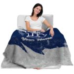 customized rice owls grunge streaks navy blue blanket latest model