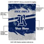 customized rice owls grunge streaks navy blue blanket new arrival