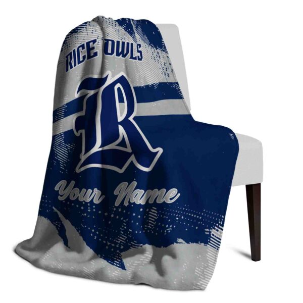 customized rice owls grunge streaks navy blue blanket top rated