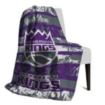 customized sacramento kings floral stripes purple white blanket top rated