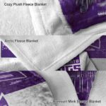 customized sacramento kings grunge texture purple white blanket best selling