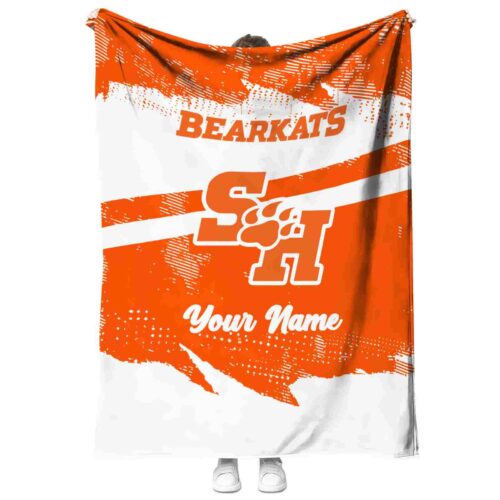customized sam houston bearkats grunge streaks orange blanket best selling