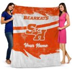 customized sam houston bearkats grunge streaks orange blanket fashion forward