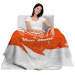 customized sam houston bearkats grunge streaks orange blanket latest model