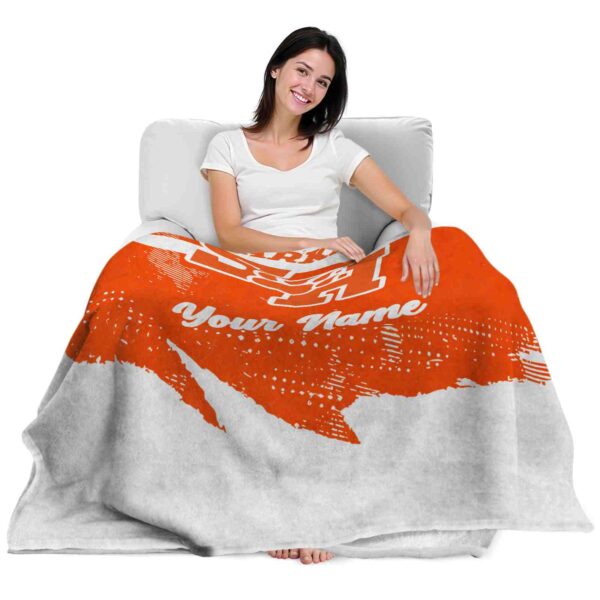 customized sam houston bearkats grunge streaks orange blanket latest model