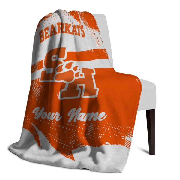 customized sam houston bearkats grunge streaks orange blanket top rated