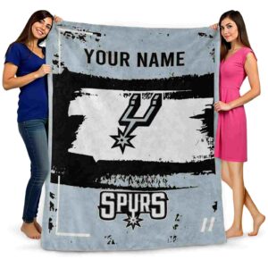 customized san antonio spurs paint strokes silver white blanket fashion forward