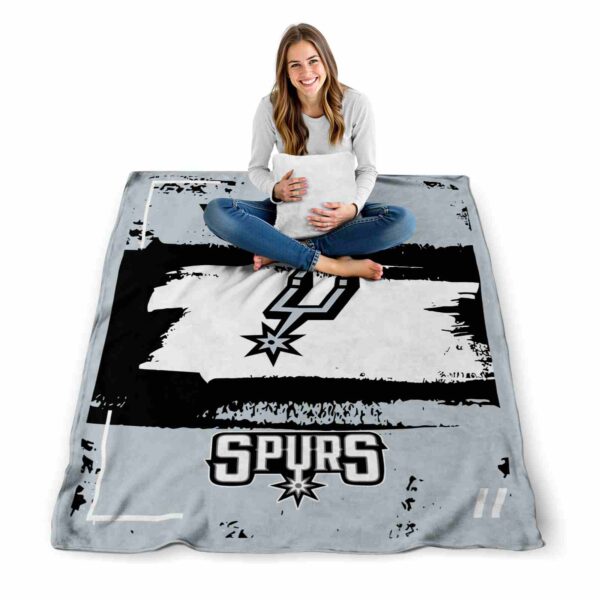 customized san antonio spurs paint strokes silver white blanket high quality
