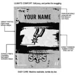 customized san antonio spurs paint strokes silver white blanket new arrival