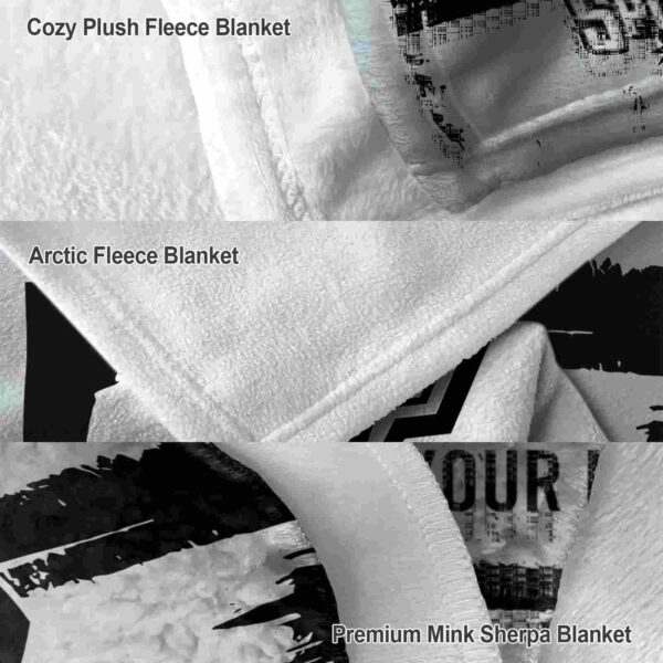customized san antonio spurs paint strokes silver white blanket premium grade