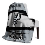 customized san antonio spurs paint strokes silver white blanket top rated