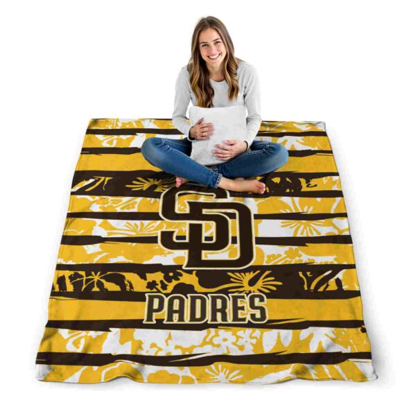 customized san diego padres floral stripes brown white blanket high quality