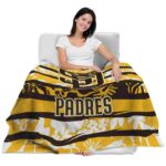 customized san diego padres floral stripes brown white blanket latest model