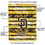 customized san diego padres floral stripes brown white blanket new arrival