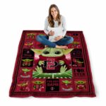 customized san diego state aztecs baby yoda red blanket high quality