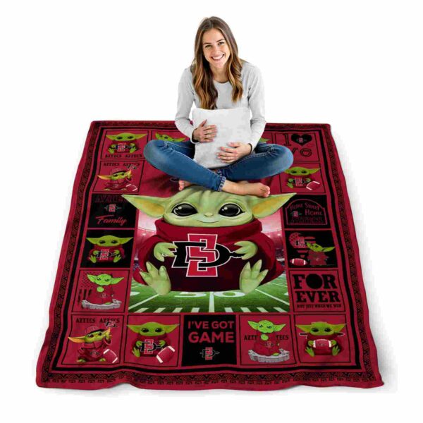 customized san diego state aztecs baby yoda red blanket high quality