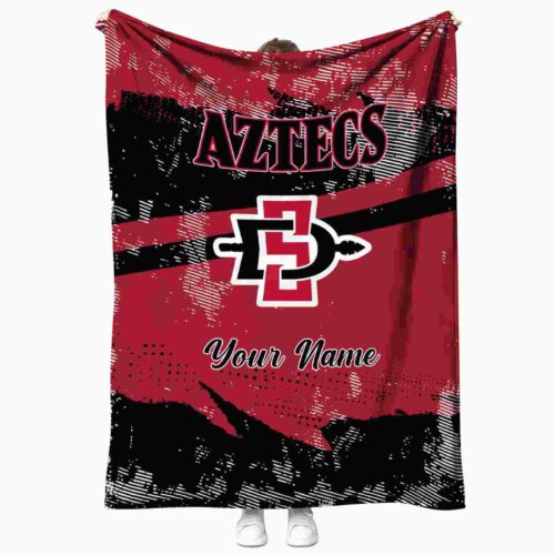 customized san diego state aztecs grunge streaks red blanket best selling