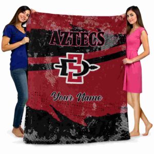 customized san diego state aztecs grunge streaks red blanket fashion forward