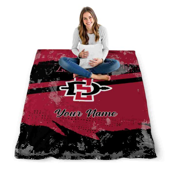 customized san diego state aztecs grunge streaks red blanket high quality