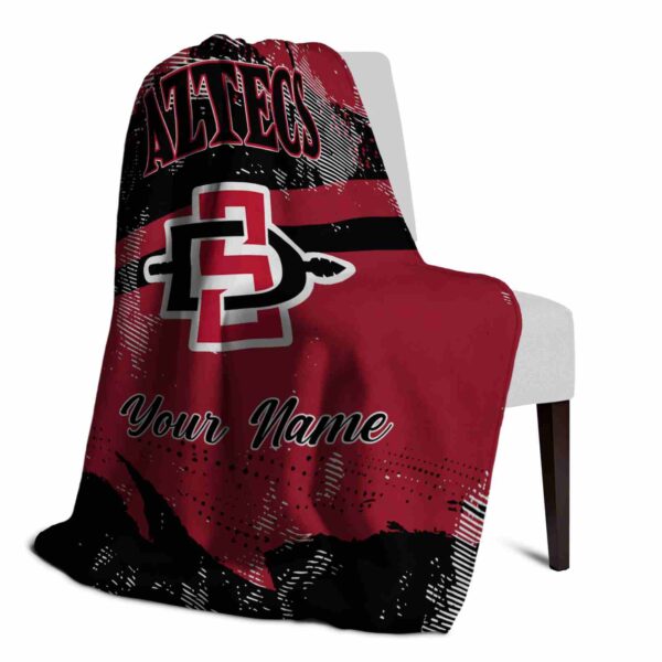 customized san diego state aztecs grunge streaks red blanket top rated