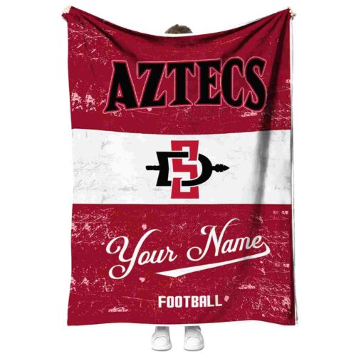 customized san diego state aztecs grunge texture red white blanket best selling