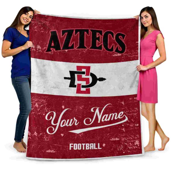 customized san diego state aztecs grunge texture red white blanket fashion forward