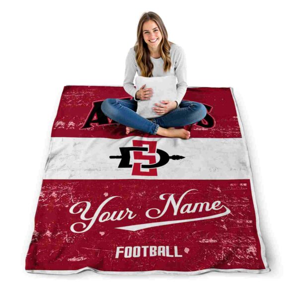 customized san diego state aztecs grunge texture red white blanket high quality