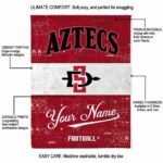 customized san diego state aztecs grunge texture red white blanket new arrival