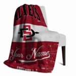 customized san diego state aztecs grunge texture red white blanket top rated