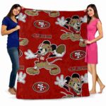 customized san francisco 49ers mickey red blanket fashion forward