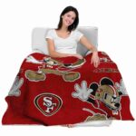 customized san francisco 49ers mickey red blanket latest model